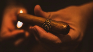lit up cigar